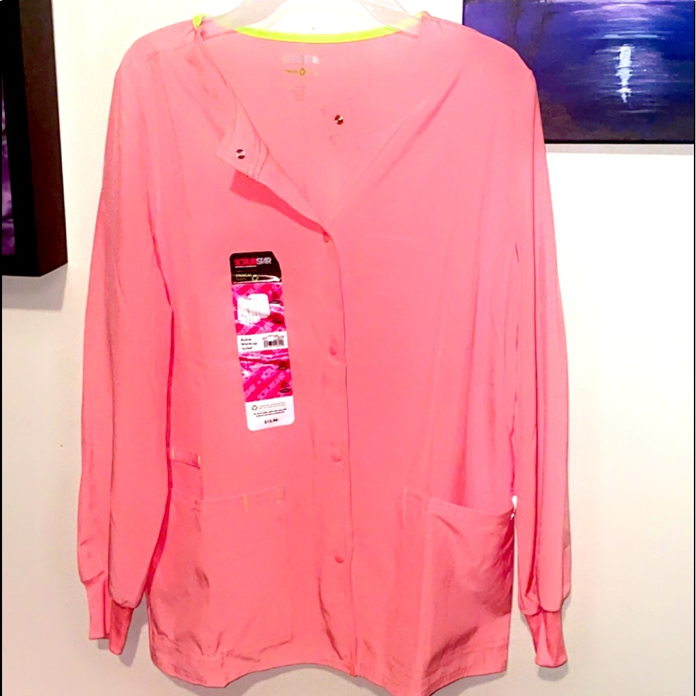 Brand new pink and black scrub jacket size small never worn